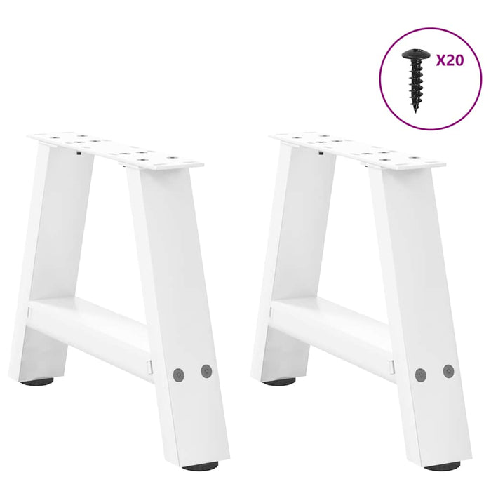 Coffee Table Legs A-Shaped 2 pcs White 40x(30-31) cm Steel