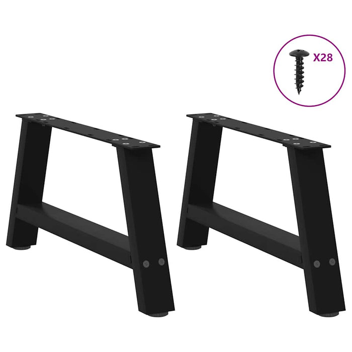 Coffee Table Legs A-Shaped 2 pcs Black 60x(30-31) cm Steel