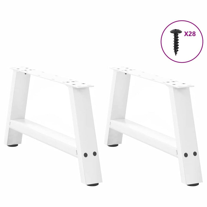 Coffee Table Legs A-Shaped 2 pcs White 60x(30-31) cm Steel