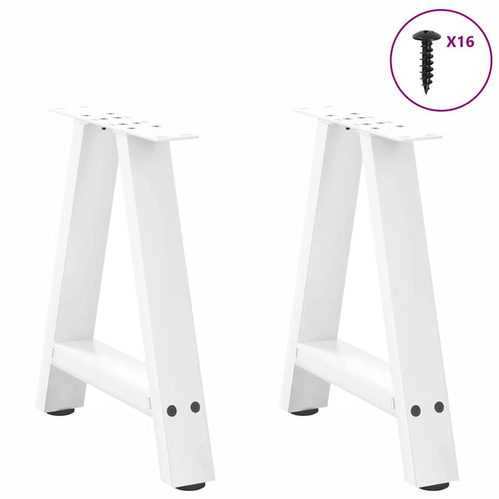 Coffee Table Legs A-Shaped 2 pcs White 38x(42-43) cm Steel