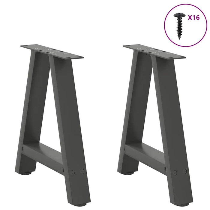 Coffee Table Legs A-Shaped 2 pcs Anthracite 38x(42-43) cm Steel