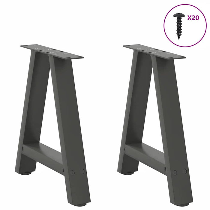 Coffee Table Legs A-Shaped 2 pcs Anthracite 50x(42-43) cm Steel