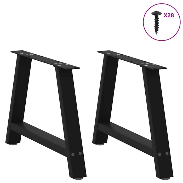 Coffee Table Legs A-Shaped 2 pcs Black 60x(42-43) cm Steel