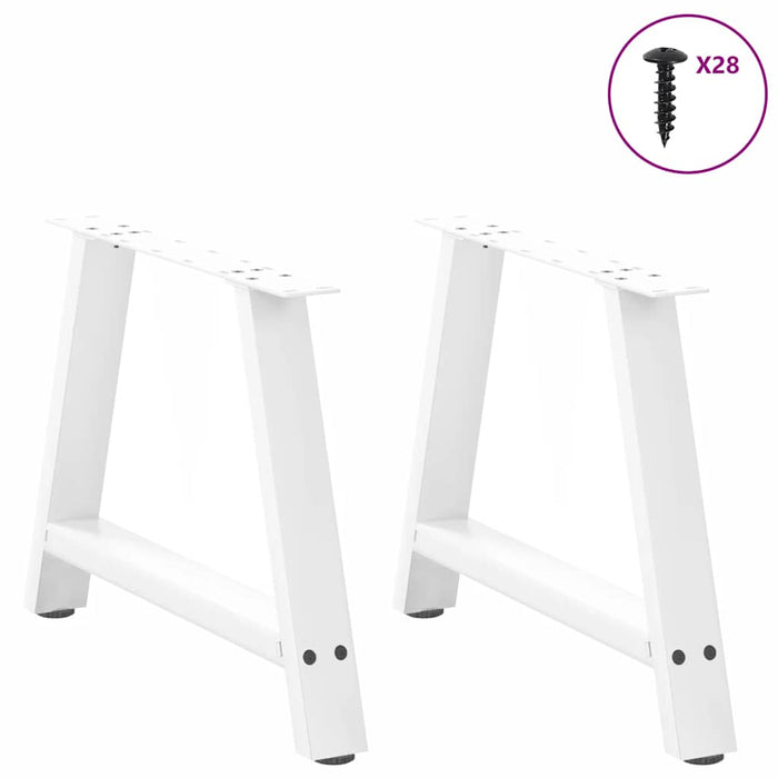 Coffee Table Legs A-Shaped 2 pcs White 60x(42-43) cm Steel