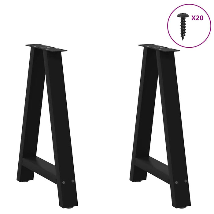 Coffee Table Legs A-Shaped 2 pcs Black 60x(72-73) cm Steel