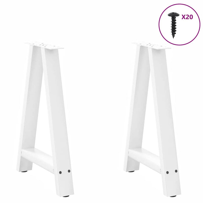 Coffee Table Legs A-Shaped 2 pcs White 60x(72-73) cm Steel