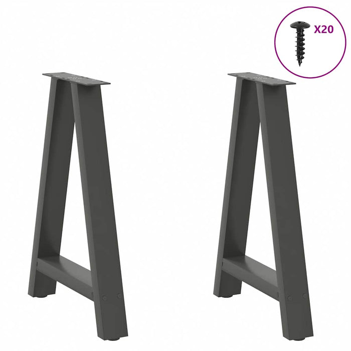 Coffee Table Legs A-Shaped 2 pcs Anthracite 60x(72-73) cm Steel