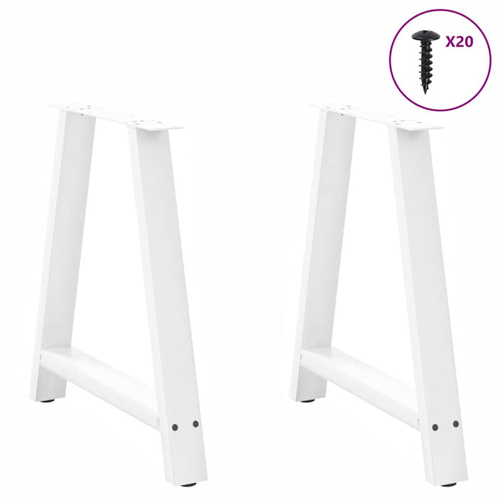 Coffee Table Legs A-Shaped 2 pcs White 70x(72-73) cm Steel