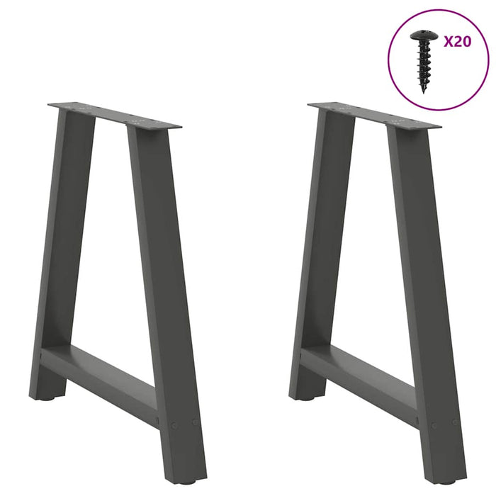 Coffee Table Legs A-Shaped 2 pcs Anthracite 70x(72-73) cm Steel