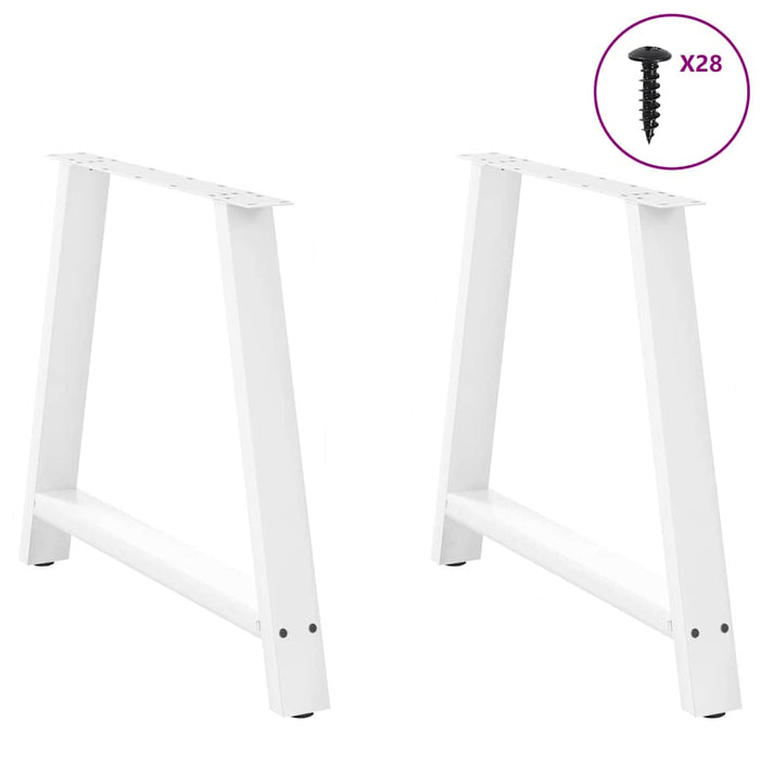 Coffee Table Legs A-Shaped 2 pcs White 90x(72-73) cm Steel