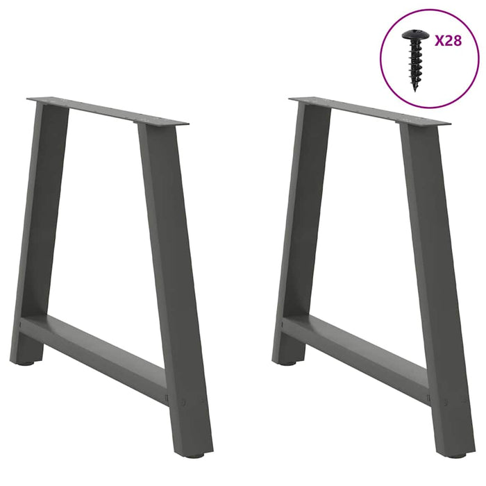 Coffee Table Legs A-Shaped 2 pcs Anthracite 90x(72-73) cm Steel