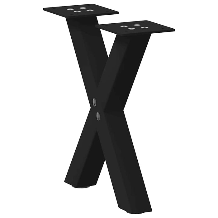 Coffee Table Legs X-Shaped 2 pcs Black 30x(30-31) cm Steel