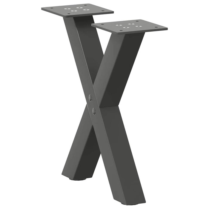 Coffee Table Legs X-Shaped 2 pcs Anthracite 30x(30-31) cm Steel