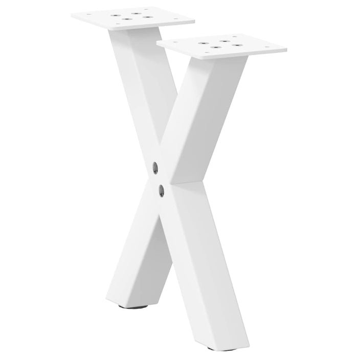 Coffee Table Legs X-Shaped 2 pcs White 37x(30-31) cm Steel