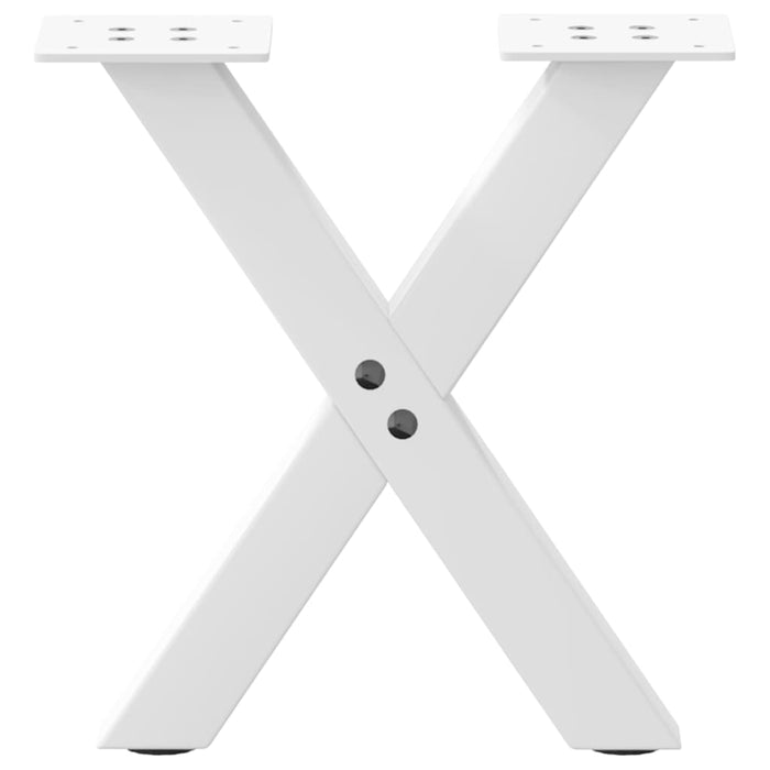 Coffee Table Legs X-Shaped 2 pcs White 37x(30-31) cm Steel