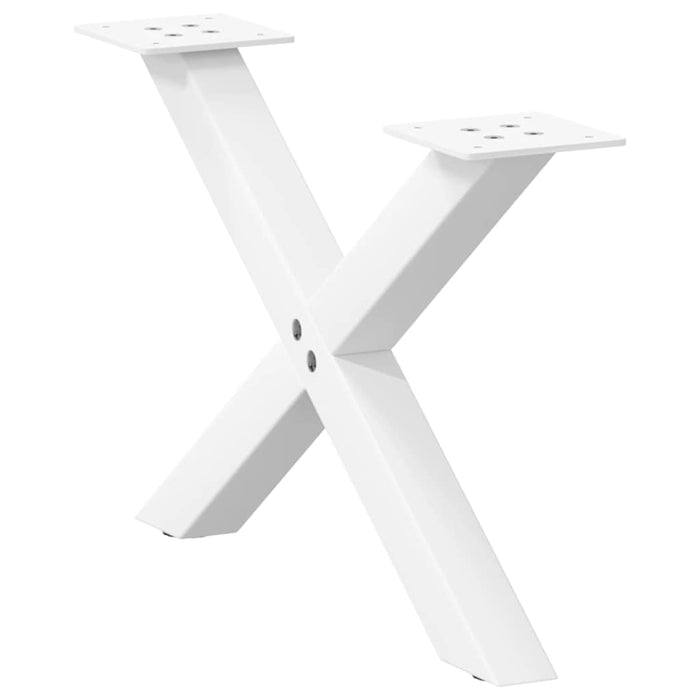 Coffee Table Legs X-Shaped 2 pcs White 50x(30-31) cm Steel