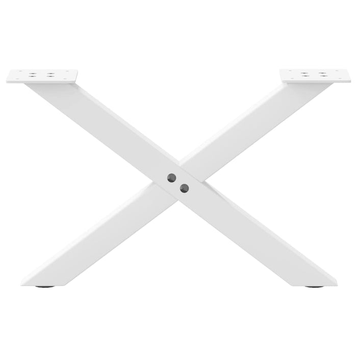 Coffee Table Legs X-Shaped 2 pcs White 50x(30-31) cm Steel