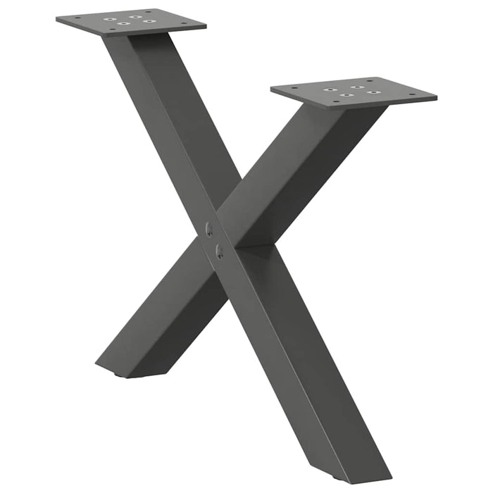 Coffee Table Legs X-Shaped 2 pcs Anthracite 50x(30-31) cm Steel