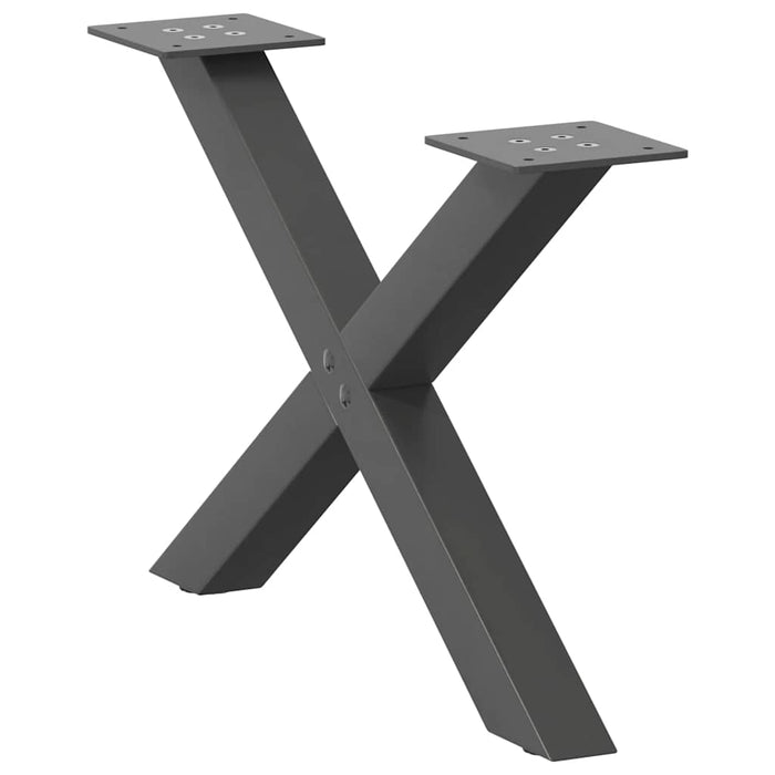 Coffee Table Legs X-Shaped 2 pcs Anthracite 60x(30-31) cm Steel