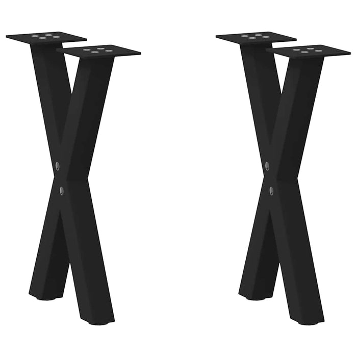 Coffee Table Legs X-Shaped 2 pcs Black 28x(42-43) cm Steel