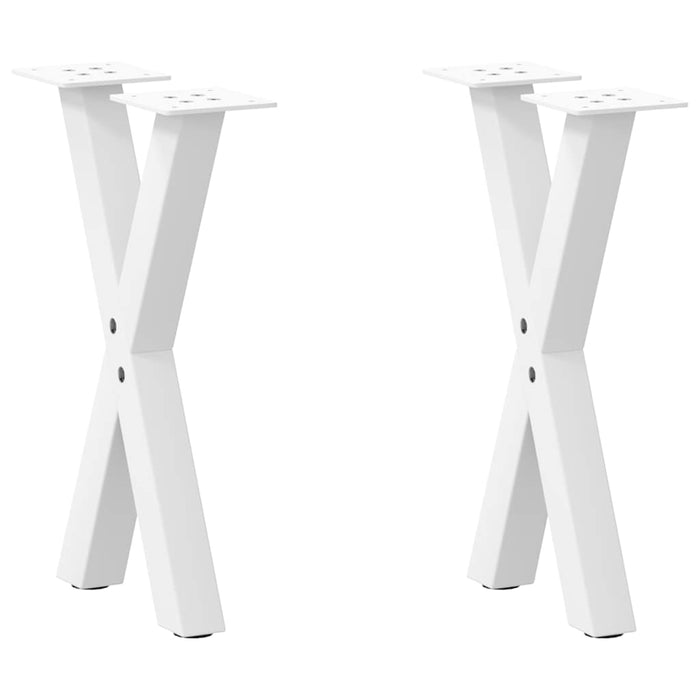 Coffee Table Legs X-Shaped 2 pcs White 28x(42-43) cm Steel