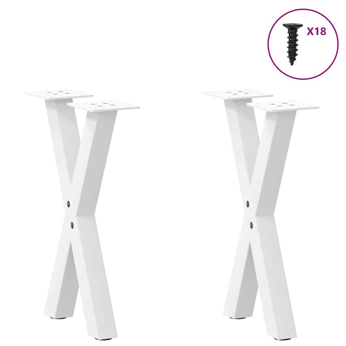 Coffee Table Legs X-Shaped 2 pcs White 28x(42-43) cm Steel