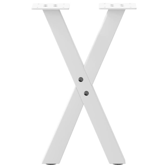 Coffee Table Legs X-Shaped 2 pcs White 28x(42-43) cm Steel