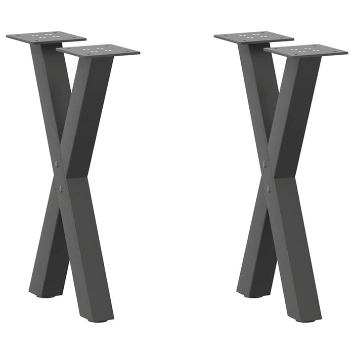 Coffee Table Legs X-Shaped 2 pcs Anthracite 28x(42-43) cm Steel