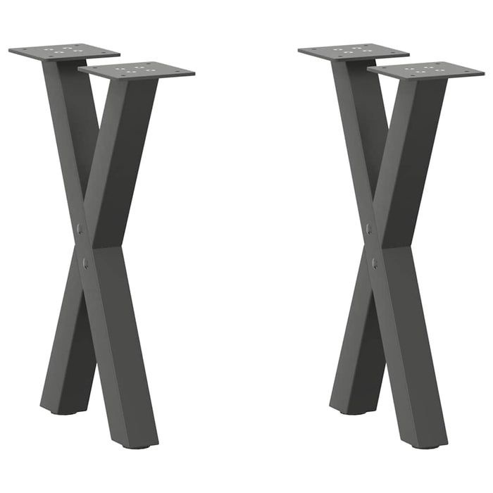 Coffee Table Legs X-Shaped 2 pcs Anthracite 38x(42-43) cm Steel