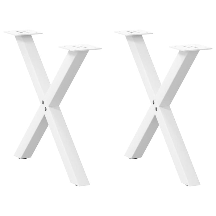 Coffee Table Legs X-Shaped 2 pcs White 50x(42-43) cm Steel