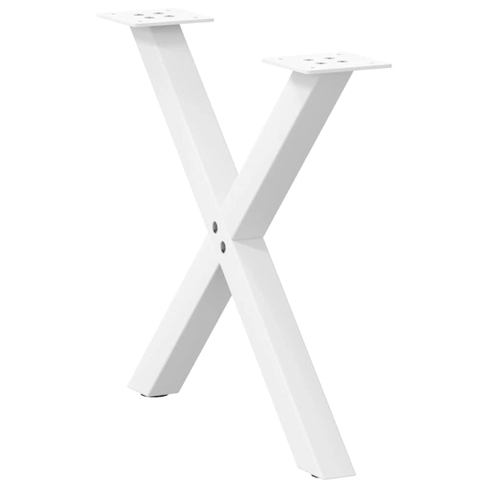 Coffee Table Legs X-Shaped 2 pcs White 50x(42-43) cm Steel