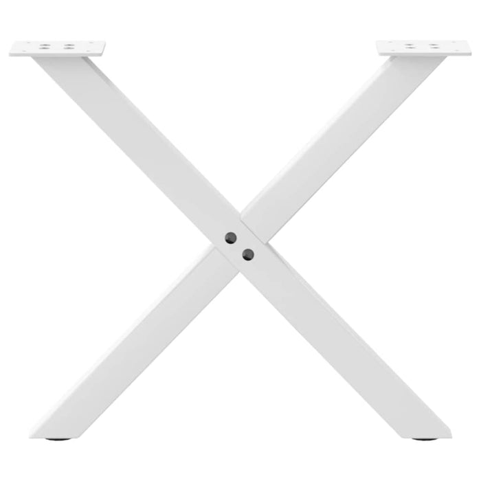 Coffee Table Legs X-Shaped 2 pcs White 50x(42-43) cm Steel