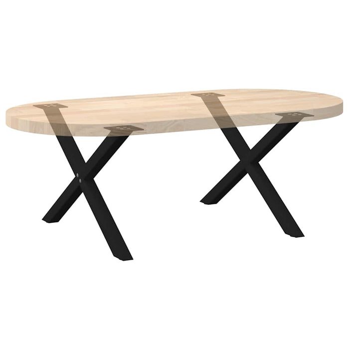 Coffee Table Legs X-Shaped 2 pcs Black 70x(42-43) cm Steel