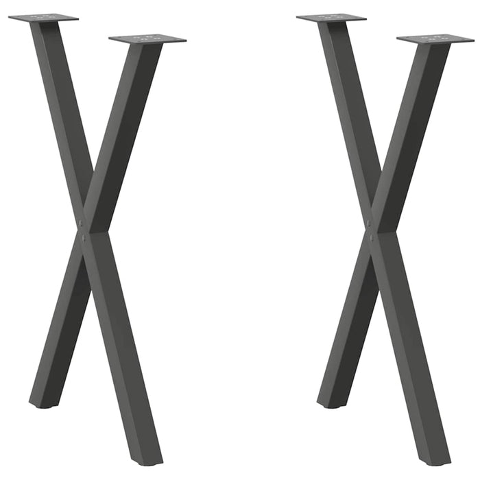 Dining Table Legs X-Shaped 2 pcs Anthracite 50x(72-73) cm Steel