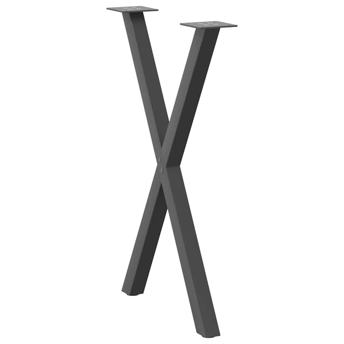 Dining Table Legs X-Shaped 2 pcs Anthracite 50x(72-73) cm Steel