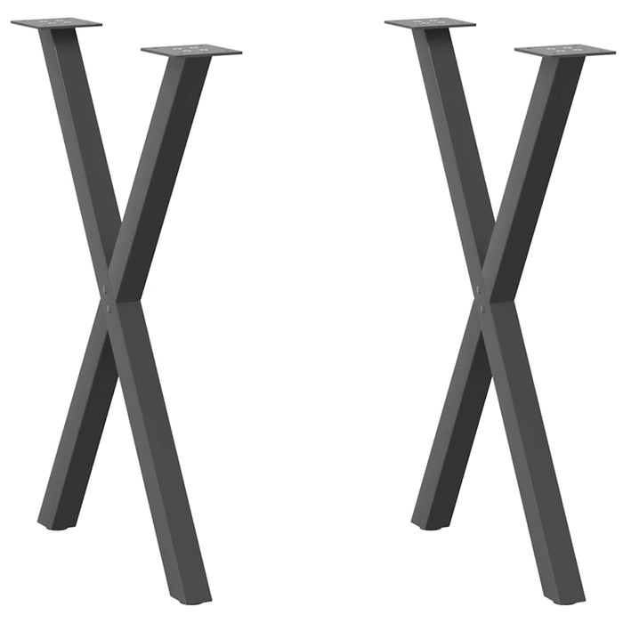 Dining Table Legs X-Shaped 2 pcs Anthracite 57x(72-73) cm Steel