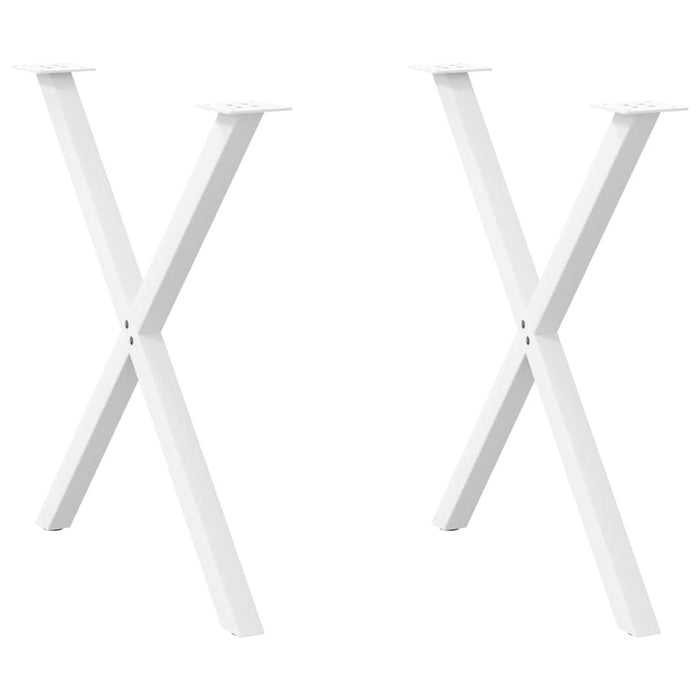 Dining Table Legs X-Shaped 2 pcs White 70x(72-73) cm Steel