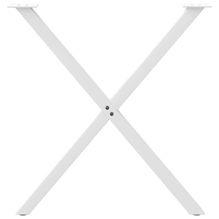 Dining Table Legs X-Shaped 2 pcs White 70x(72-73) cm Steel