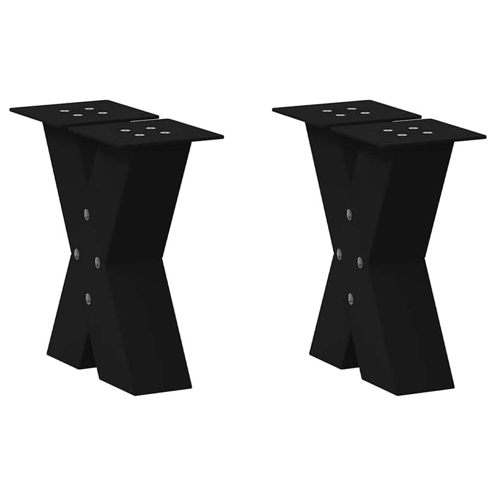 Coffee Table Legs X-Shaped 2 pcs Black 30x(30-31) cm Steel