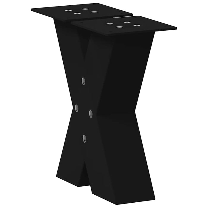 Coffee Table Legs X-Shaped 2 pcs Black 30x(30-31) cm Steel