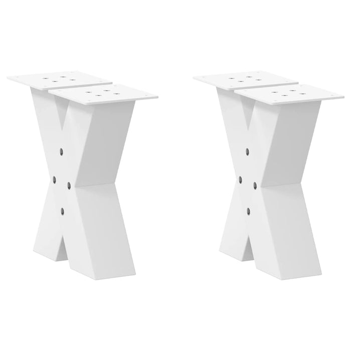 Coffee Table Legs X-Shaped 2 pcs White 30x(30-31) cm Steel