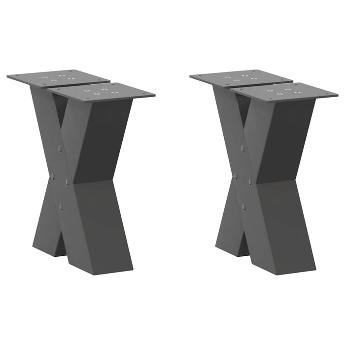 Coffee Table Legs X-Shaped 2 pcs Anthracite 30x(30-31) cm Steel