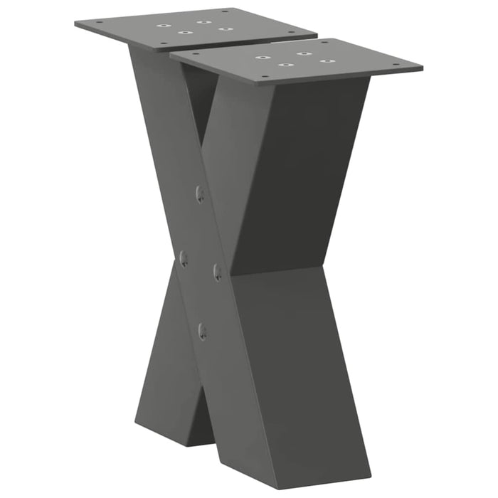 Coffee Table Legs X-Shaped 2 pcs Anthracite 30x(30-31) cm Steel