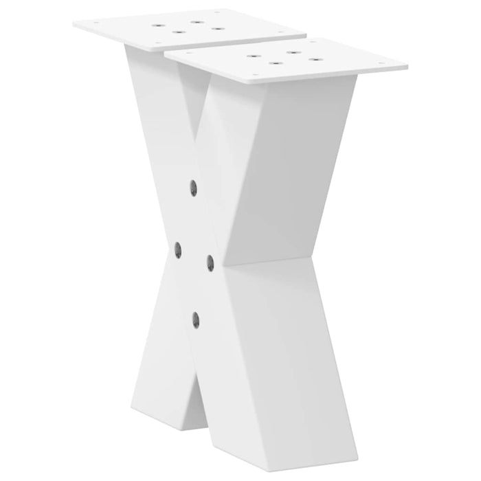 Coffee Table Legs X-Shaped 2 pcs White 40x(30-31) cm Steel