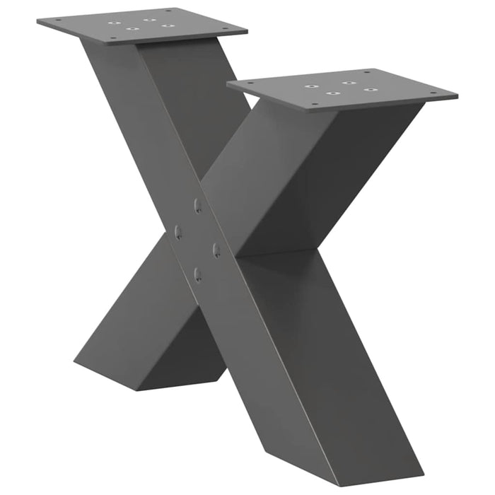 Coffee Table Legs X-Shaped 2 pcs Anthracite 50x(30-31) cm Steel