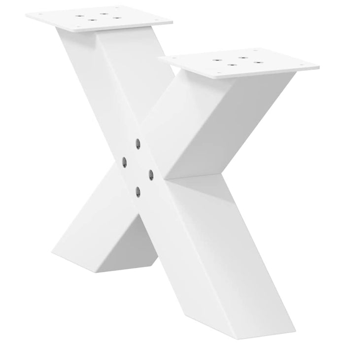 Coffee Table Legs X-Shaped 2 pcs White 60x(30-31) cm Steel