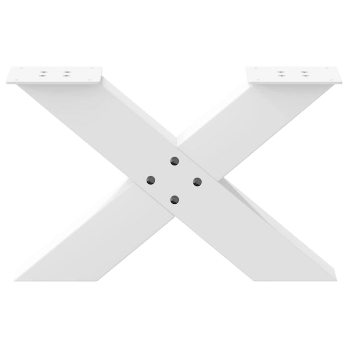 Coffee Table Legs X-Shaped 2 pcs White 60x(30-31) cm Steel