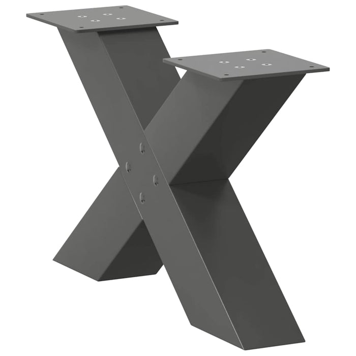 Coffee Table Legs X-Shaped 2 pcs Anthracite 60x(30-31) cm Steel