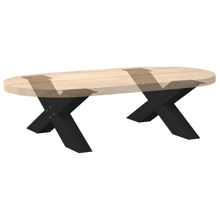 Coffee Table Legs X-Shaped 2 pcs Black 70x(30-31) cm Steel