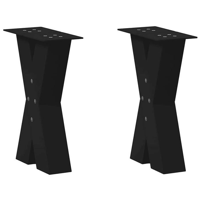 Coffee Table Legs X-Shaped 2 pcs Black 28x(42-43) cm Steel